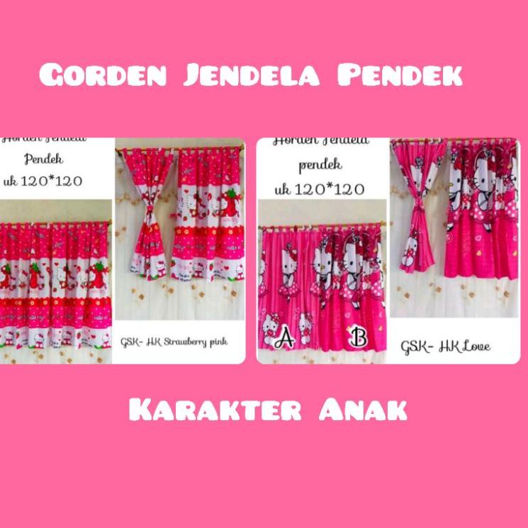 GORDEN JENDELA PENDEK PEREKAT 120x120 KARAKTER ANAK KAMAR TIDUR RUANG TAMU {Jll31au22r}