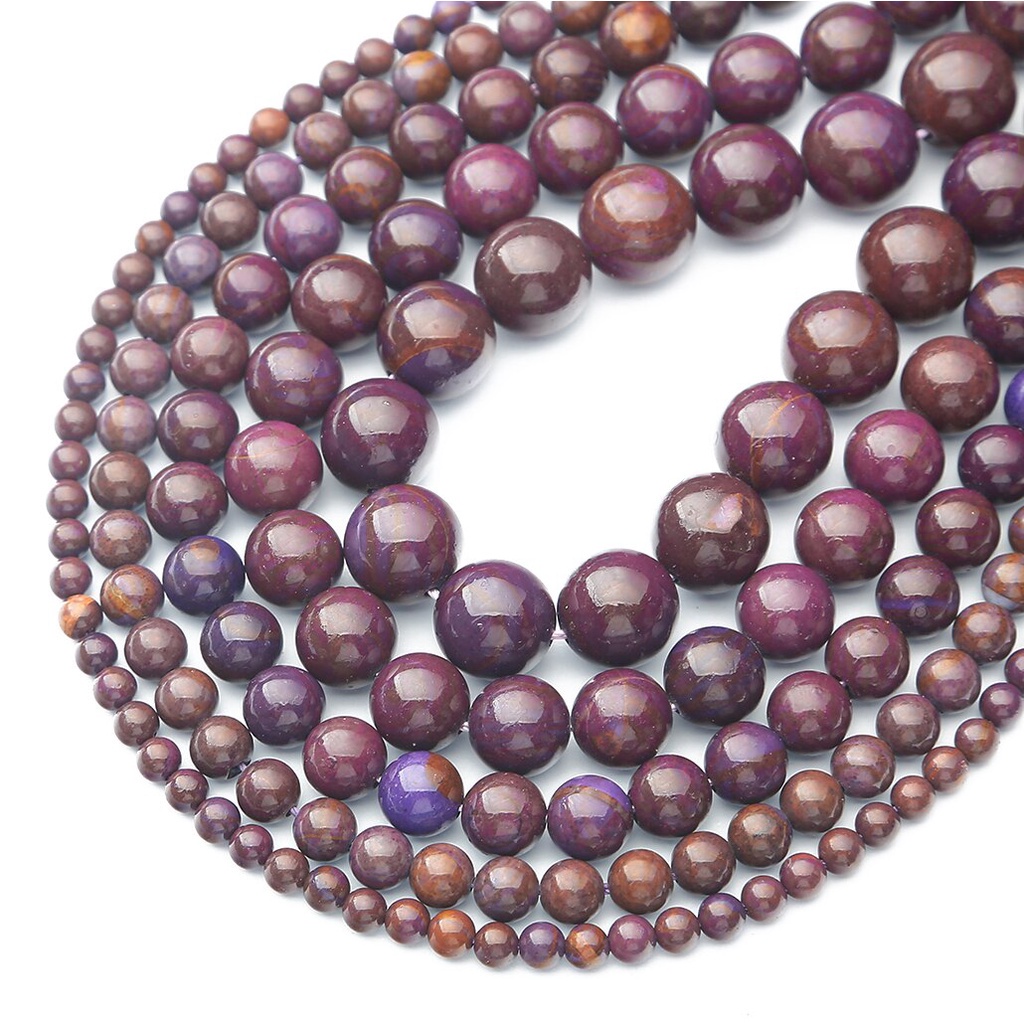 32-89 pcs Warna Aditif Alami Zijin Stone Beads, Diameter 4/6/8/10/12mm, Diameter lubang sekitar 1mm, untuk Membuat Perhiasan DIY