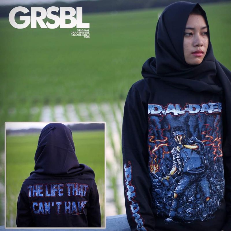 T-SHIRT BLACK JD AL DAER KAOS METAL LENGAN PANJANG  KAOS BAND KAOS PRIA WANITA