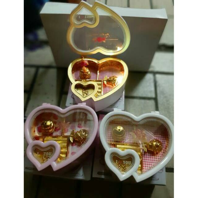 Kotak Musik Love Hati Anak Music Box Love Dobel Ballerina
