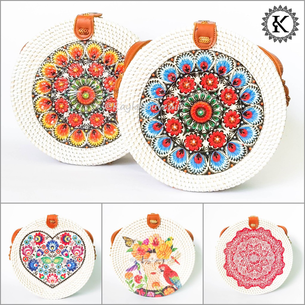 Tas Rotan Bali Decoupage - Kain Etnik