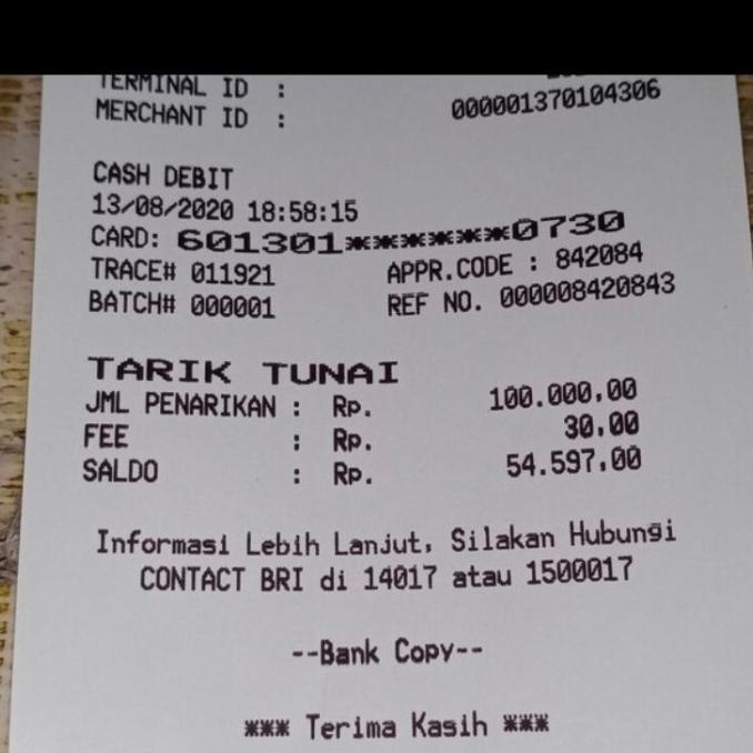 

kertas Thermal Paper Roll 57 x 30 57x30 Coreless 1dus