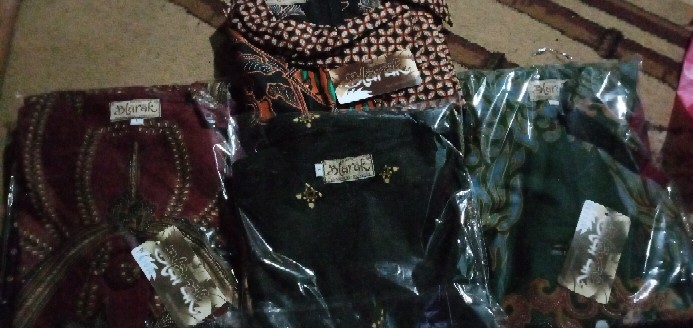 Tunik Batik Blarak Motif Wajik Hitam