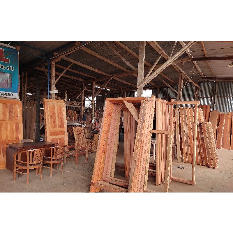 kusen pintu & jendela kayu mahoni