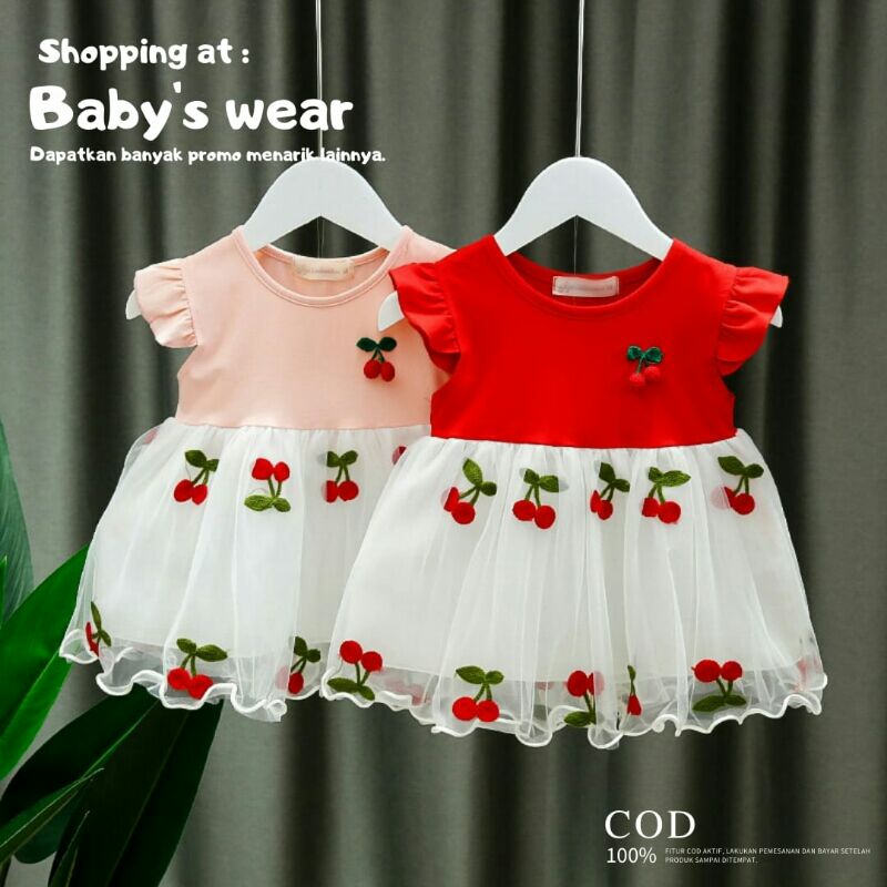Dress Tutu Bayi / Dress Bayi Newborn Cherry Import