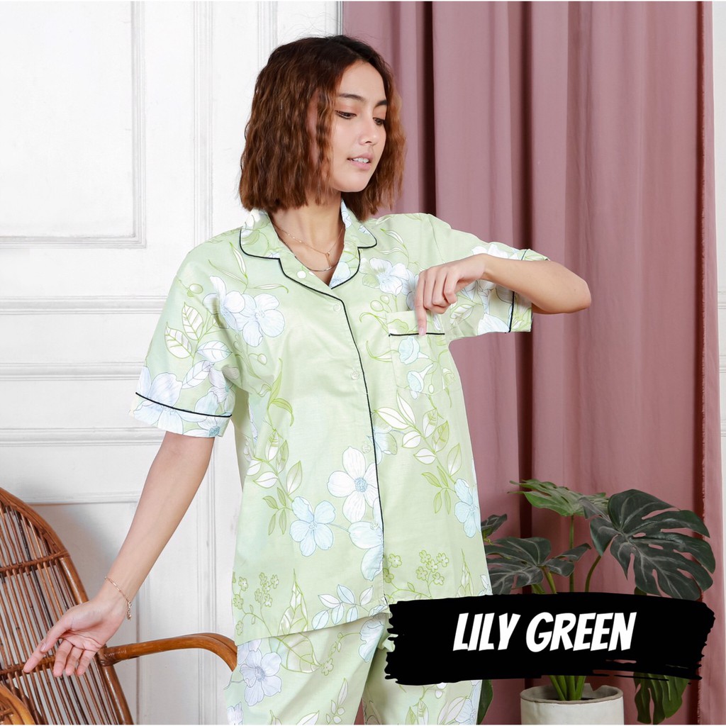 MOTIF FLOWER BUNGA KEMBANG Lily Pajamas baju tidur piyama baju busui sleepwear murah baju