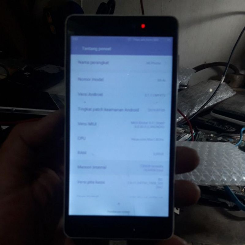 unit xiaomi mi4c normal,minus ts bagian bawah ngacak/retak