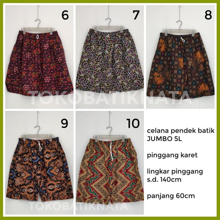 CELANA PENDEK BATIK PRIA JUMBO KATUN - TIGA