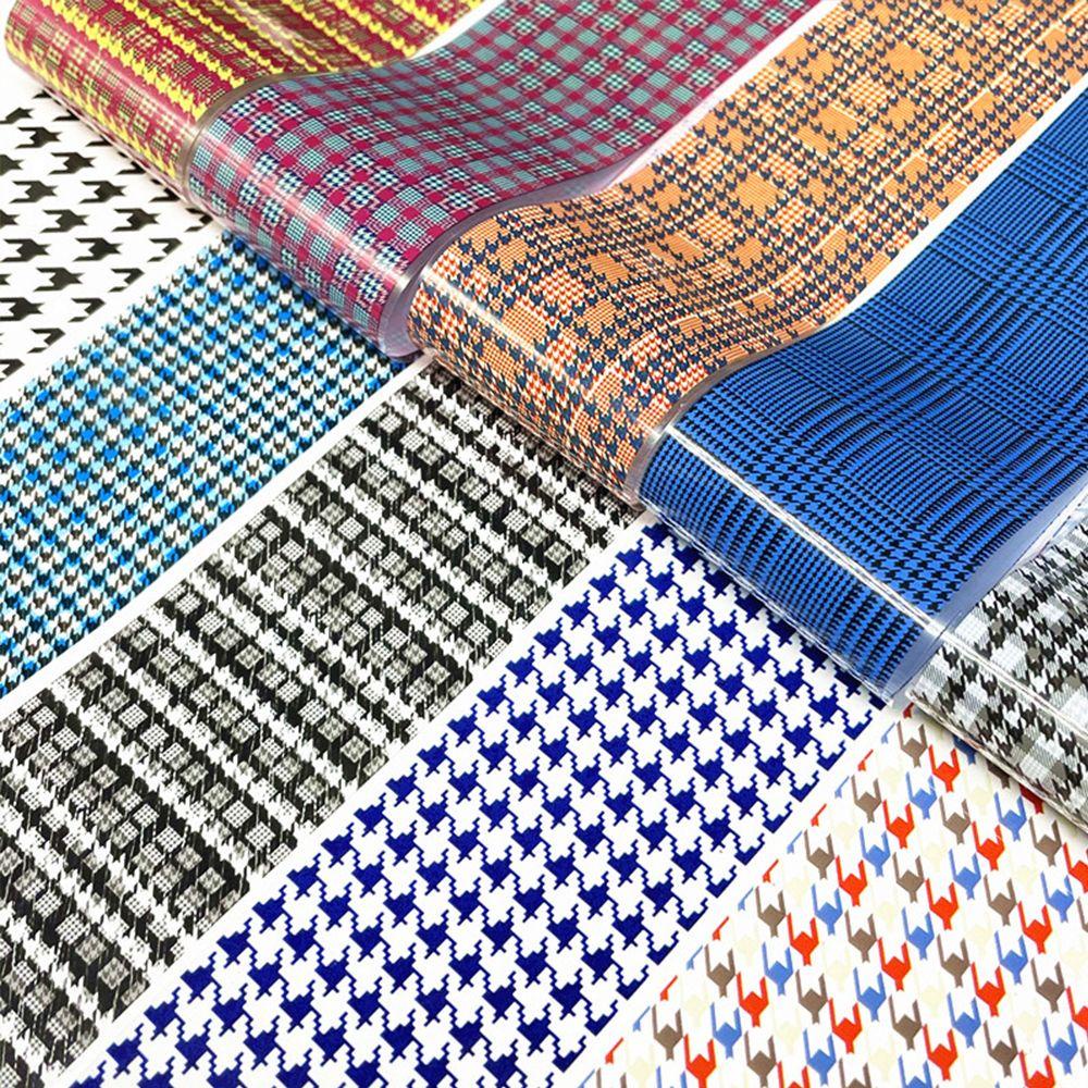 Mxbeauty Houndstooth Stiker Kuku 100 cm Warna-Warni Nail Art Dekorasi Kuku DIY Aksesoris Manicure Tools Beragam Gaya Kuku Foil Kertas Rajut