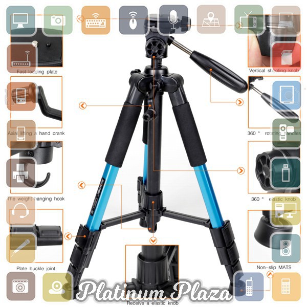 Zomei Professional DSLR Tripod &amp; Pan Head - Q111 - Black`IQ98SR-