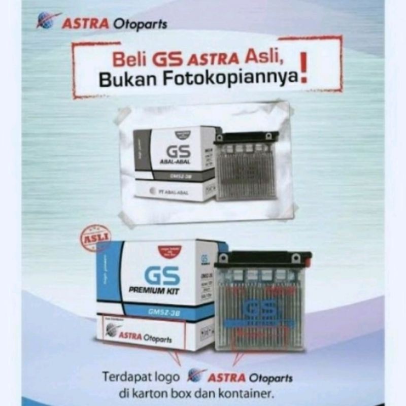 Jual accu / aki Gs Astra GM5 GM5Z 3B GM5Z3B Aki Motor Yamaha Mio Sporty