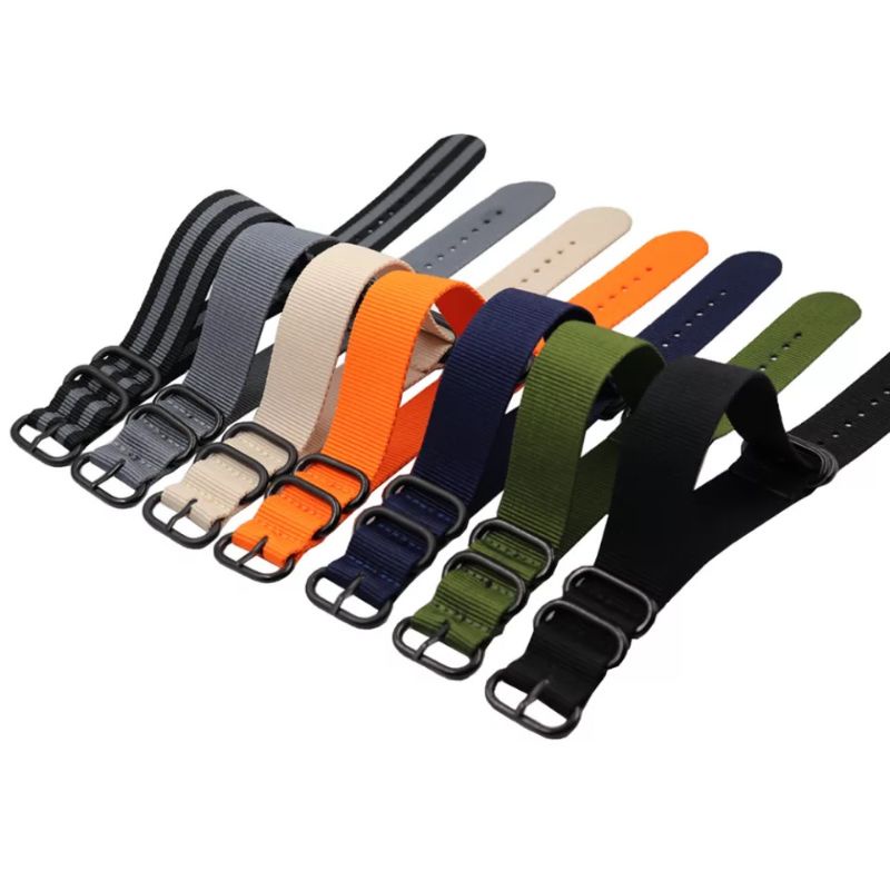 Strap Tali Nato zulu Canvas Nilon Free spring baar Tali jam tangan kanvas Nato panjang