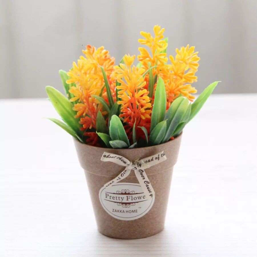 AM641 Bunga Mini Lavender / Bunga Plastik Artificial-Orange