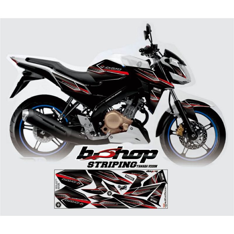 Striping Vixion NVA grafis merah variasi