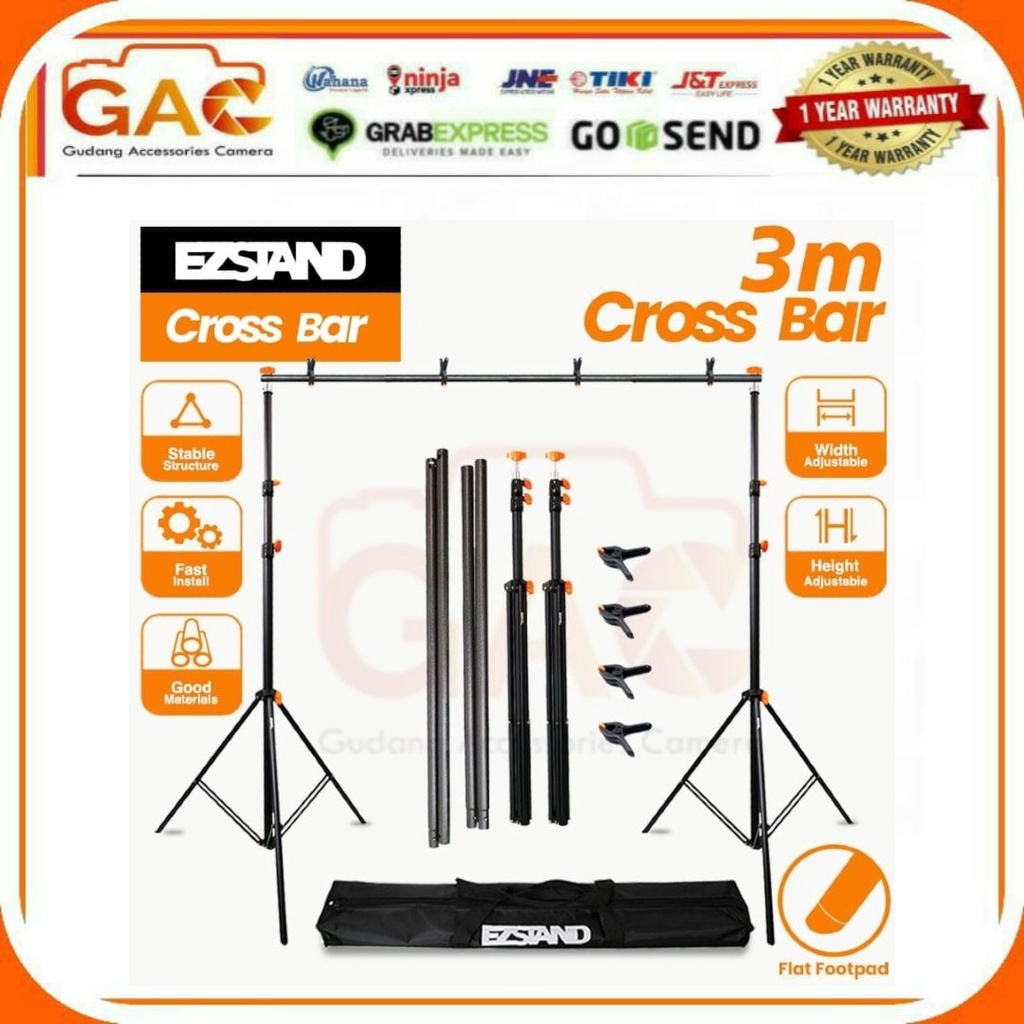 EZ Stand Portable Background Stand 3M for Background Studio Foto