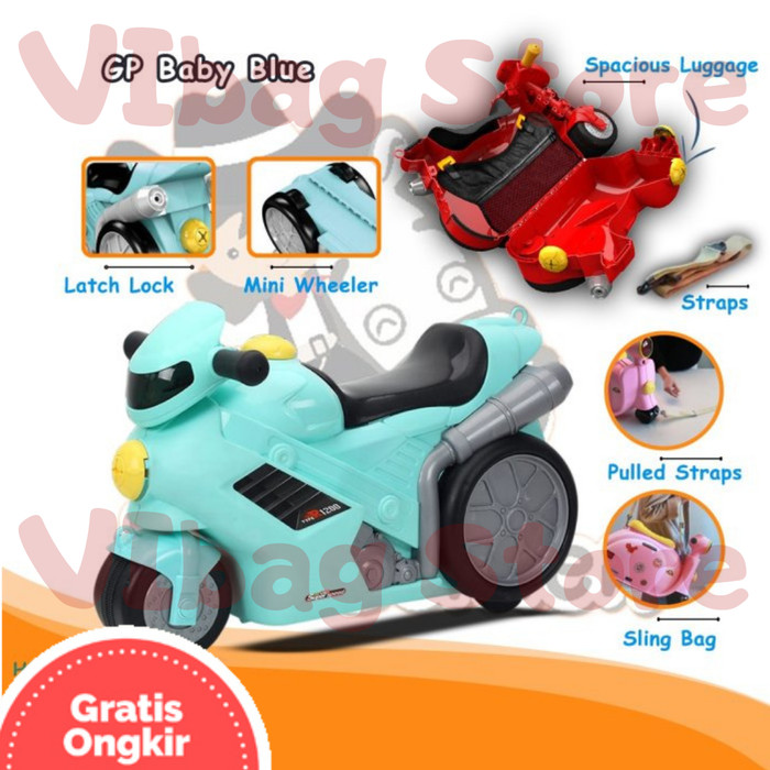 Motor Balap Tas Koper Anak Sporty MOTO GP Bisa Dinaikin HM1002 Original Bergaransi