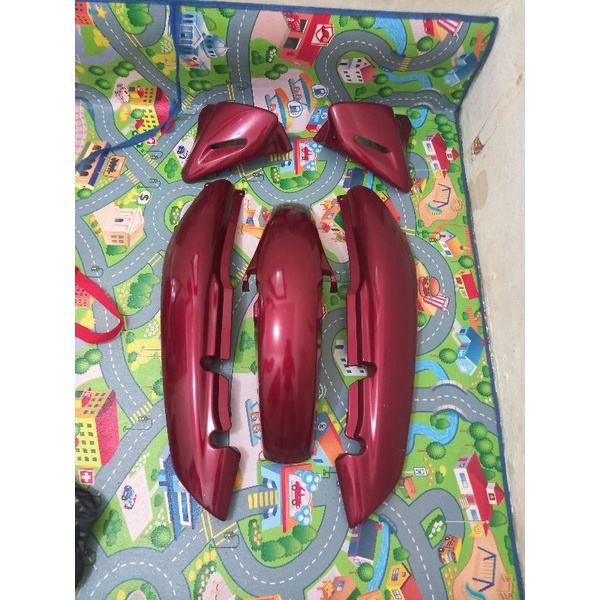 cover bodi set kanan kiri tiger lawas original baru merah maroon