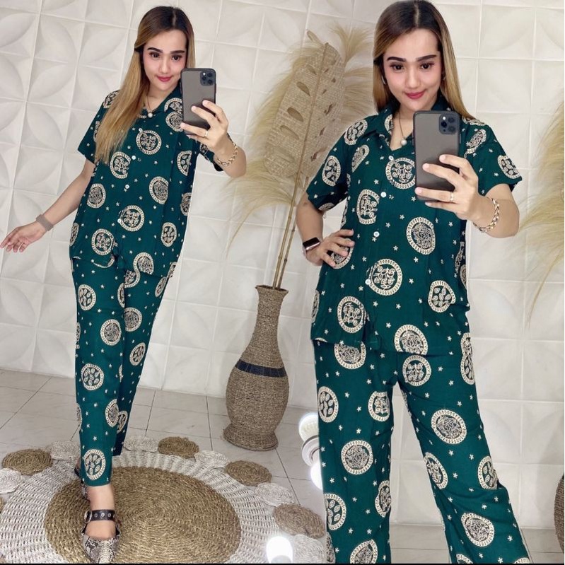 0One Set Setelan Tie Dye Bali Kemeja Lengan Pendek - ONE SET Piyama Tie Dye Wanita & Pria GROSIR