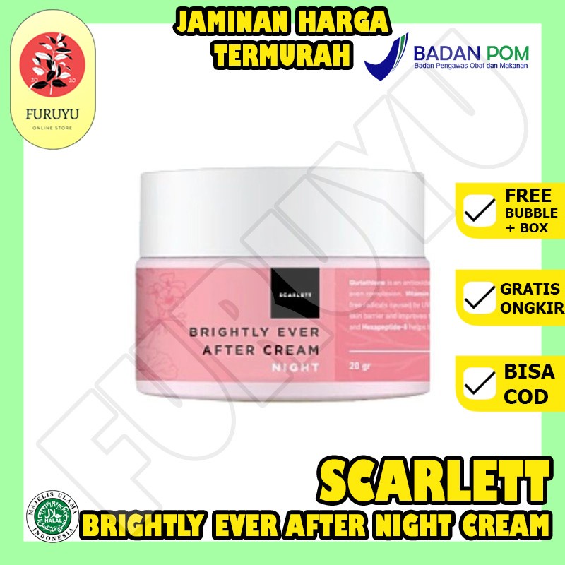 Scarlett Whitening Brightly Ever After Night Cream Original BPOM