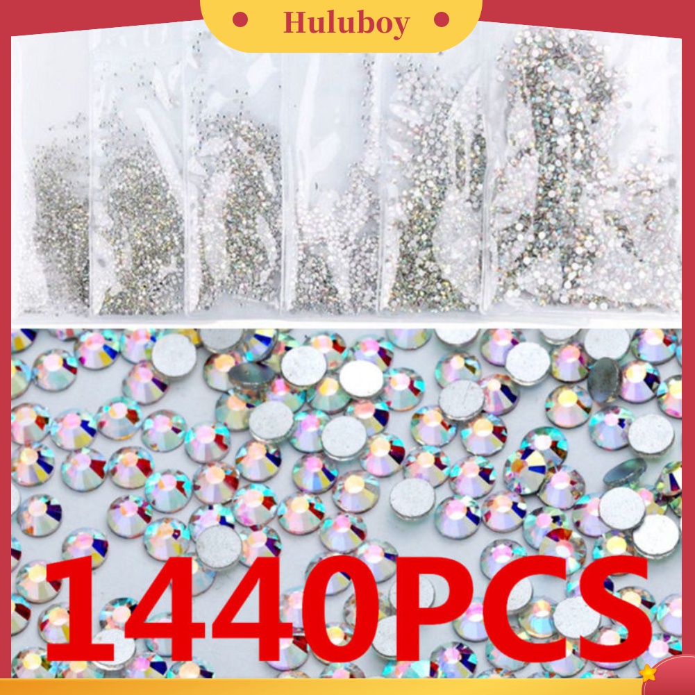 Huluboy Huluboy♡ Stiker Berlian Imitasi Glitter 3D Untuk Dekorasi Nail Art DIY