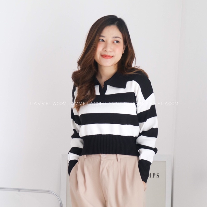 OLIVIA SWEATER LAVVELA | SWEATER RAJUT | SWEATER CROP | SWEATER KOREA