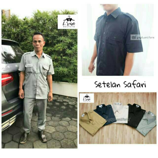 Baju Seragam Safari Security Pemda Pdh Pns Guru Satpam Seragam Supir Driver Baju Dinas Shopee Indonesia