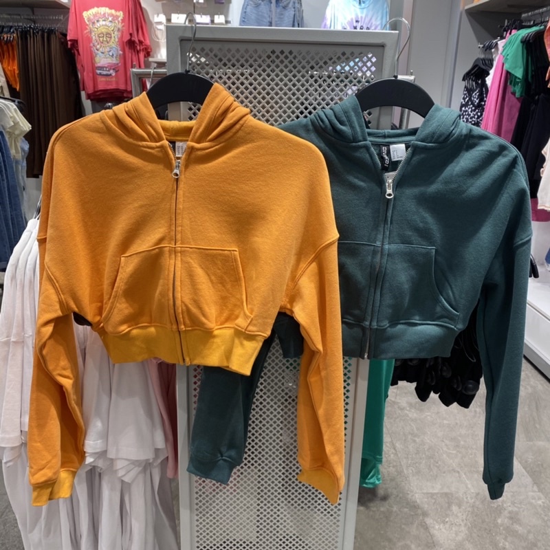 Hoodie crop zipper H&M [GRATIS JASTIP]