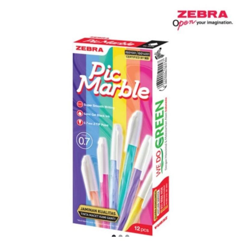 

Pulpen / Pen Zebra Picmarbel 12pcs