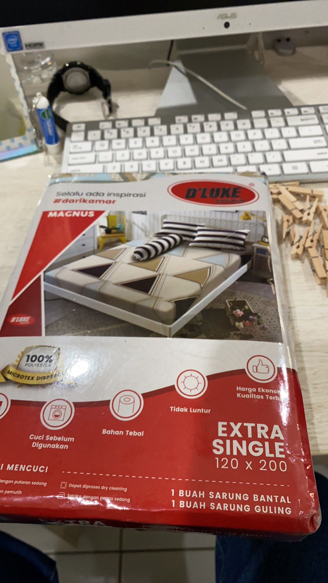 Sprei Premium Uk. Single (120x200)cm Tinggi 30 Cm Vallery Quincy Motif Nuansa Biru Laut