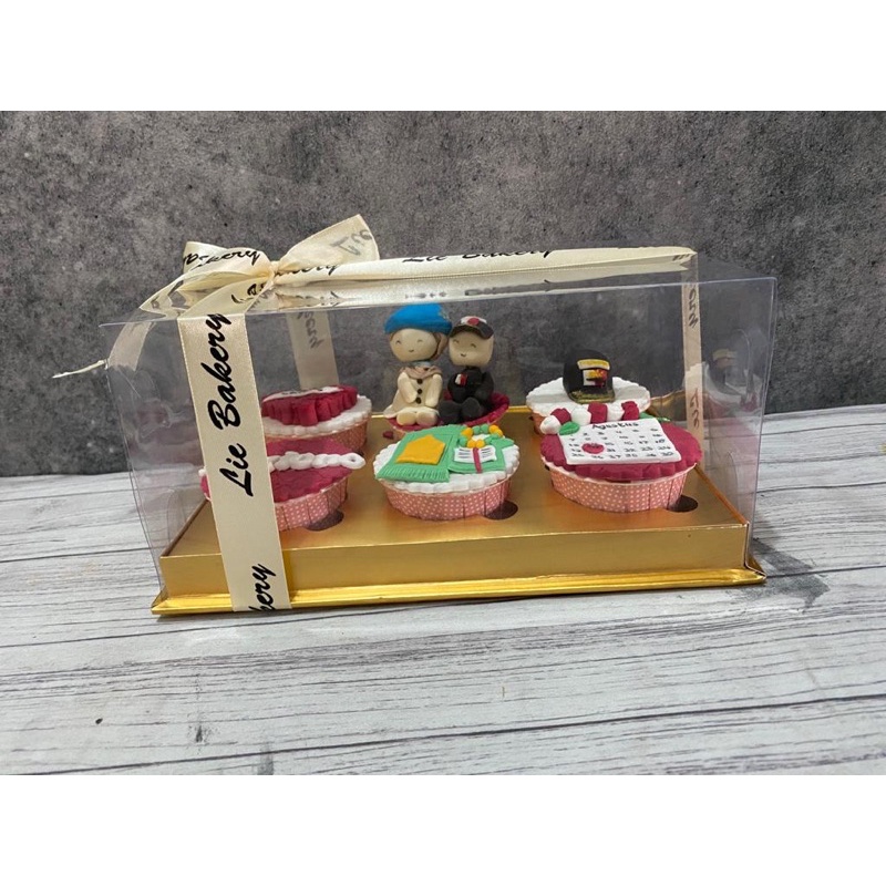 DUS CUPCAKE ISI 6 / MIKA PUDING / KOTAK PUDING MIKA