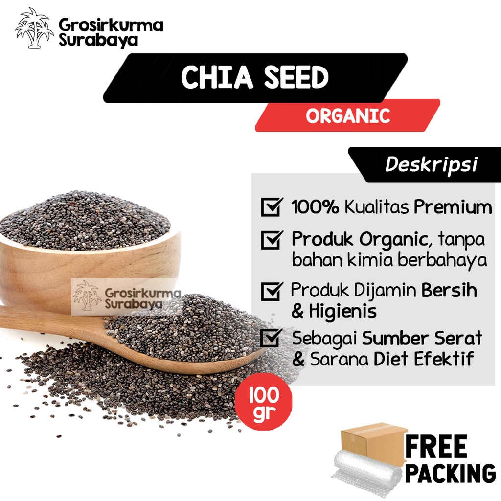 Black Chia Seed Organic 100gr Bagus Untuk Diet Jurus Sehat Ala JSR Zaidul Akbar Asli Mexico Herbal