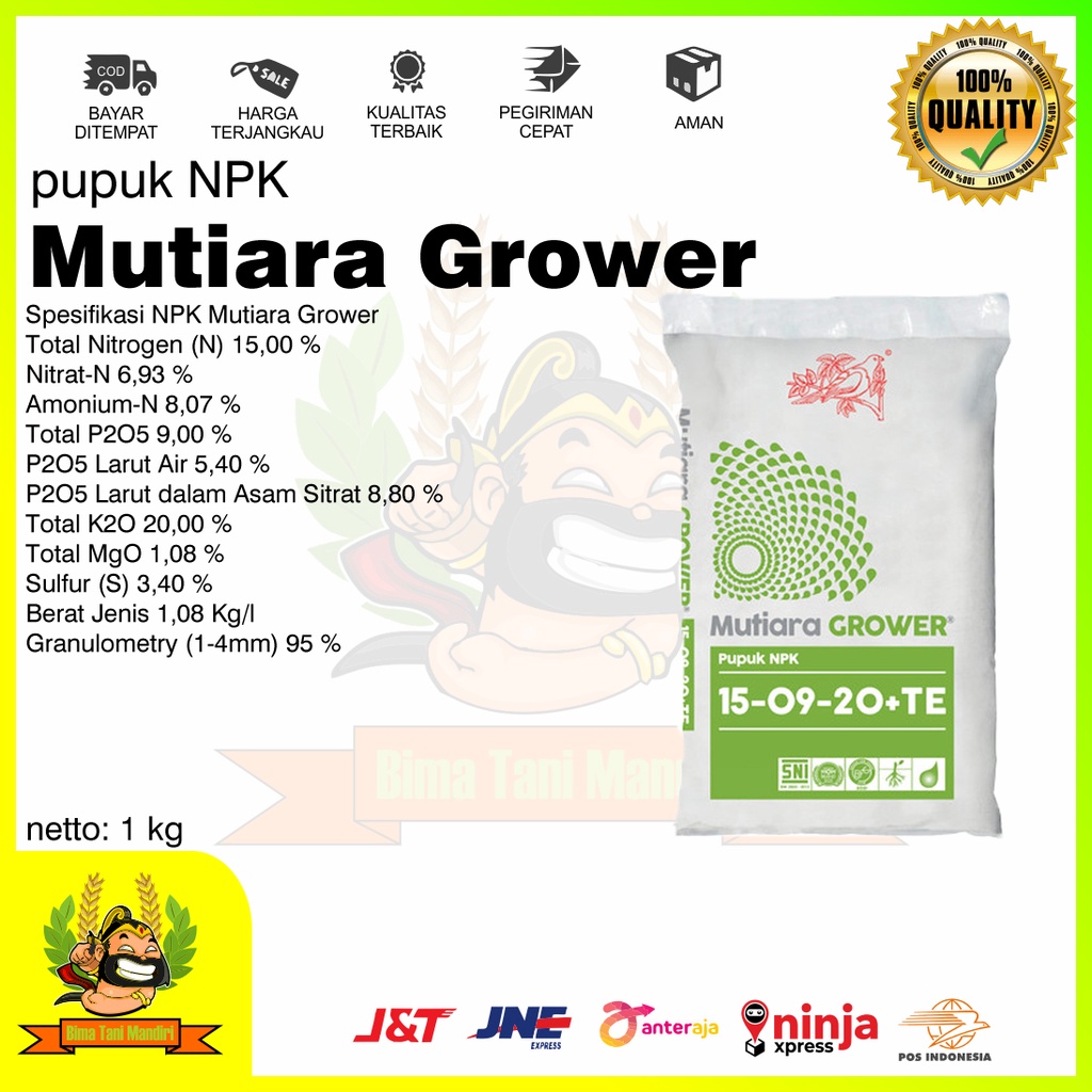 pupuk NPK Mutiara Grower 1kg