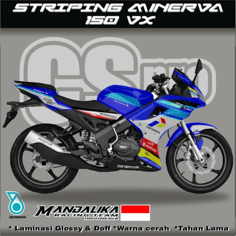 Sticker Striping Minerva 150 Decal semi full / Stiker motor Minerva Variasi Mandalika