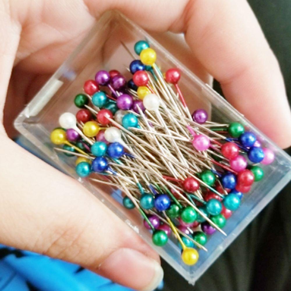 Needway Dressmaking Pins Colorful 100PCS/lot Bulat Mutiara Kepala DIY Aksesoris Pernikahan Pin Lurus