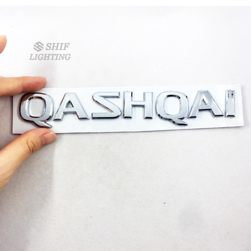 1pc Stiker Emblem Logo QASHQAI Bahan ABS Krom Untuk Bagasi Belakang Mobil Nissan