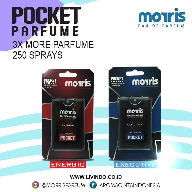 MORRIS Parfum Pocket/Parfum Kantong Spray Exclusive Pria 18 ml