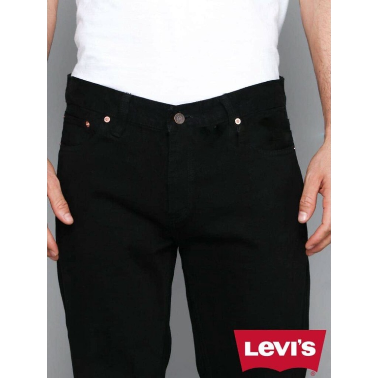 Celana Jeans Pria Model Regular Standart Size 28-38 Bio Blits Stone Garment Hitam Black Birumuda