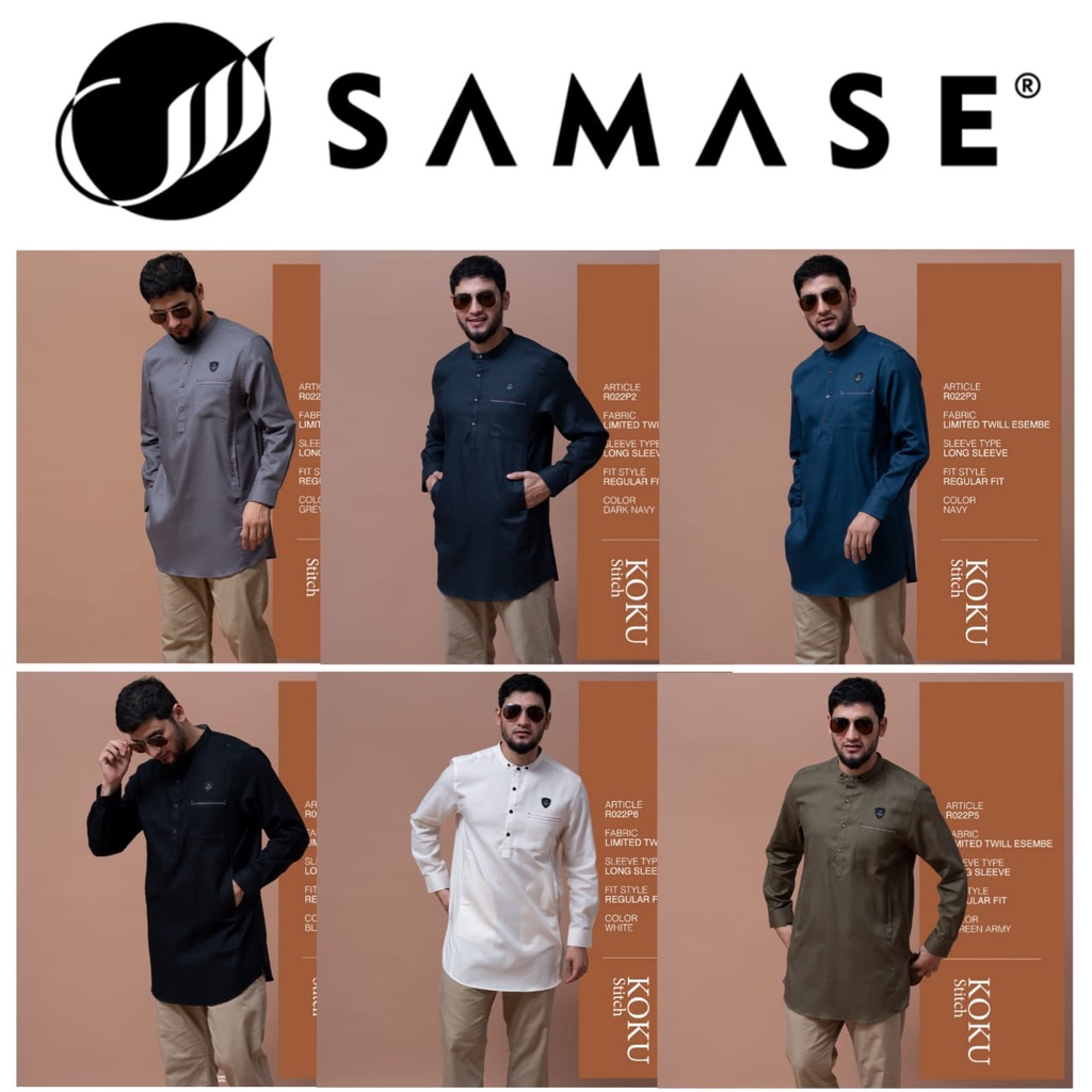 BAJU MUSLIM KOKO KURTA SAMASE KOKU STITCH LENGAN PANJANG TERBARU