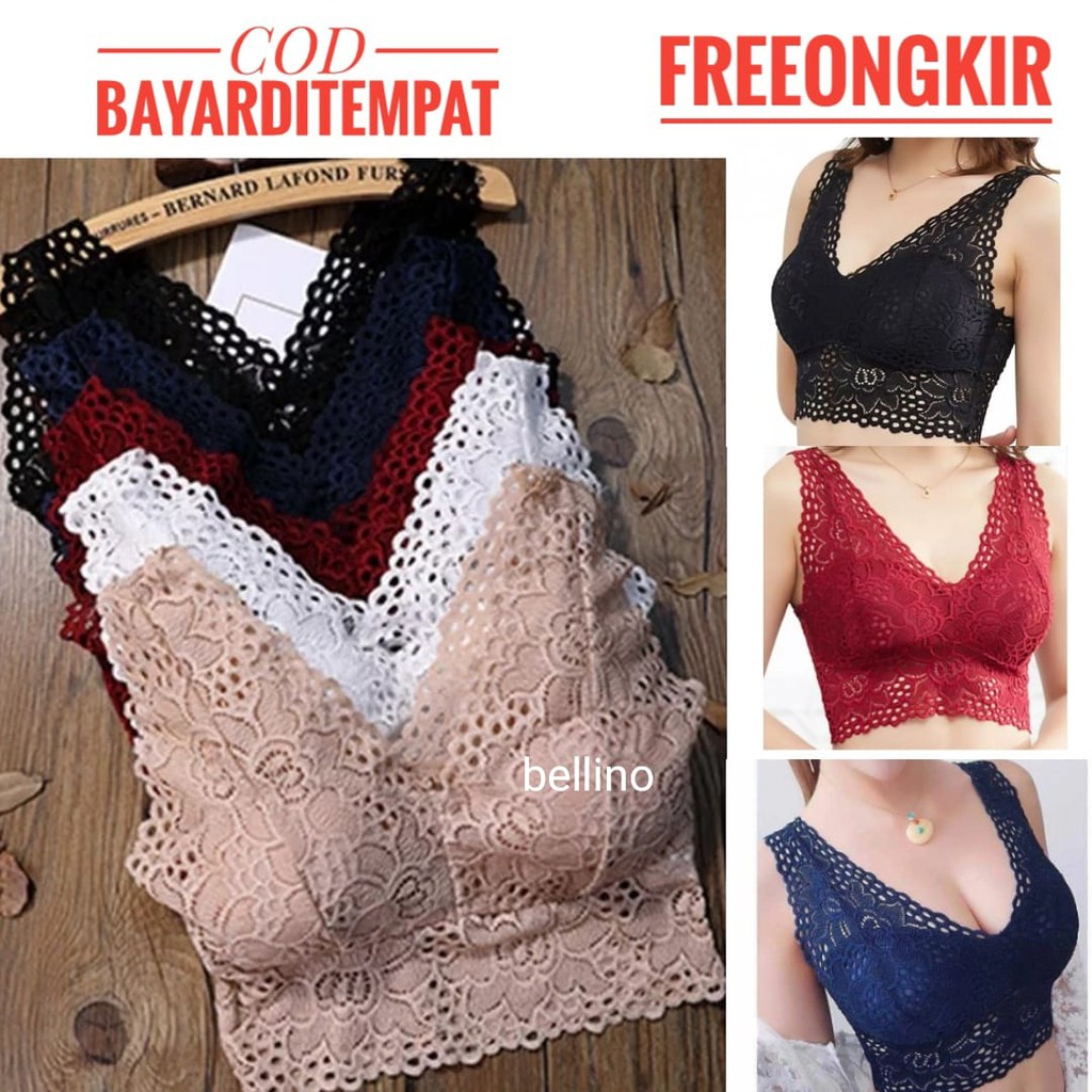 Tank Top Slim Sexy Bahan Lace Lembut Elastis untuk Wanita Camisol Padded Atasan Tanktop Wanita