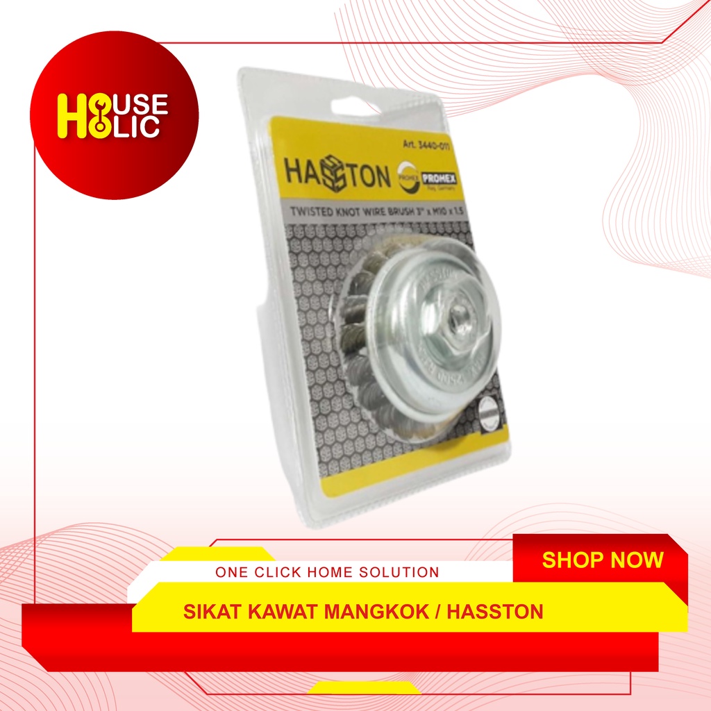 Sikat Kawat Mangkok Kepang Cup Brush Spiral 3&quot; Inch Hasston 3440-011