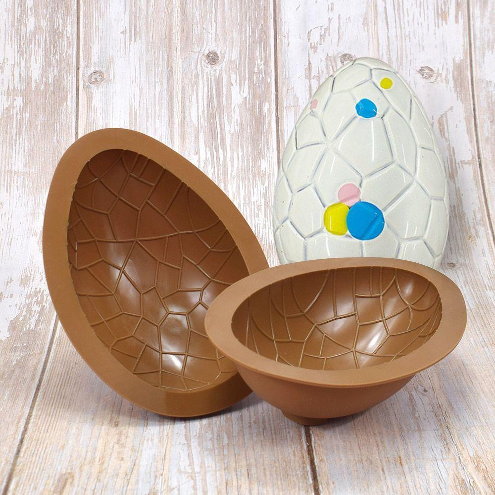 Solighter 2PCS Cetakan Silikon Telur Paskah Jelly Happy Easter Breakable Easter Dinosaurus