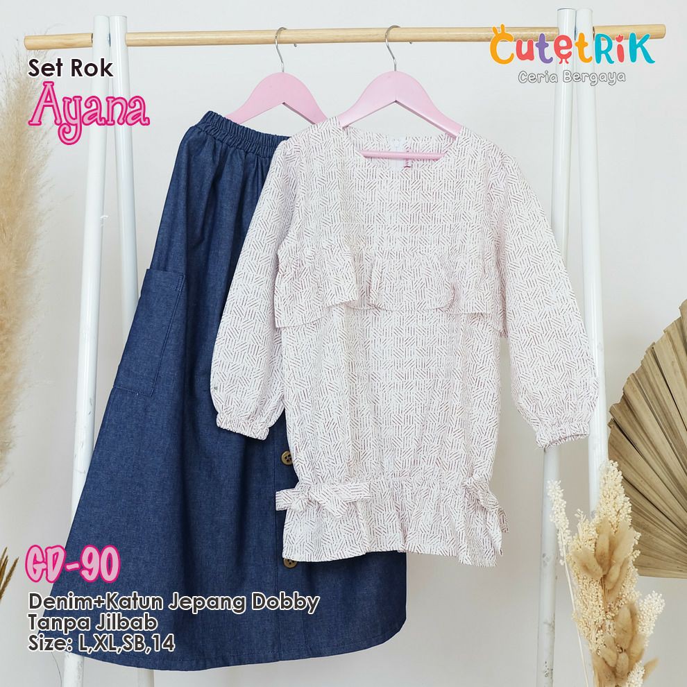 {erleenstore_} Setelan rok ayana cutetrik GD90