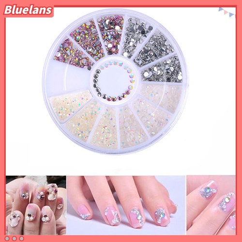 Bluelans Kristal Glitter Berlian Imitasi 3D Untuk Dekorasi Nail Art