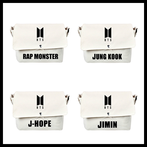 KPOP BTS  Tas  Bahu Handbag Selempang  Bahan Kanvas Gaya 