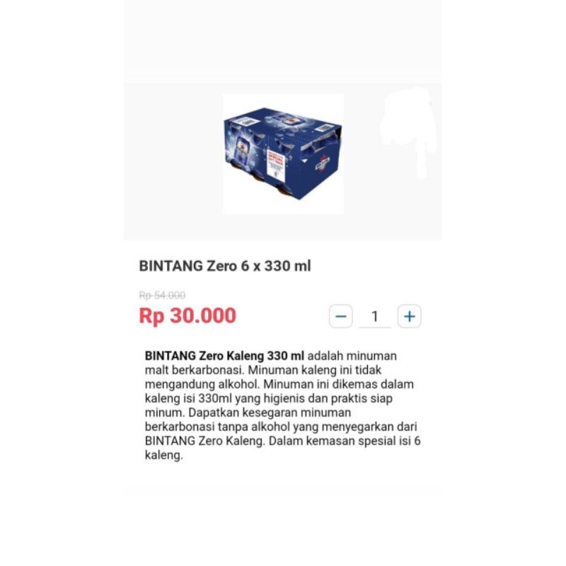 

BINTANG Zero Kaleng 330 ml