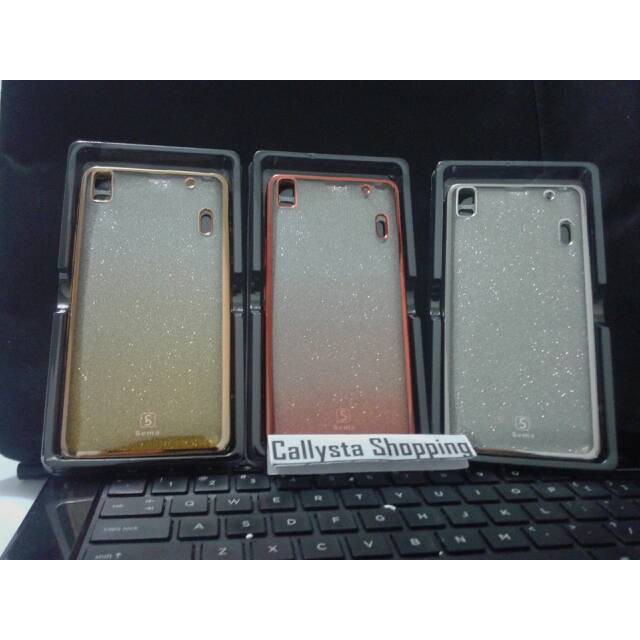 SOFTCASE SILIKON GLITER CHROME LENOVO A7000