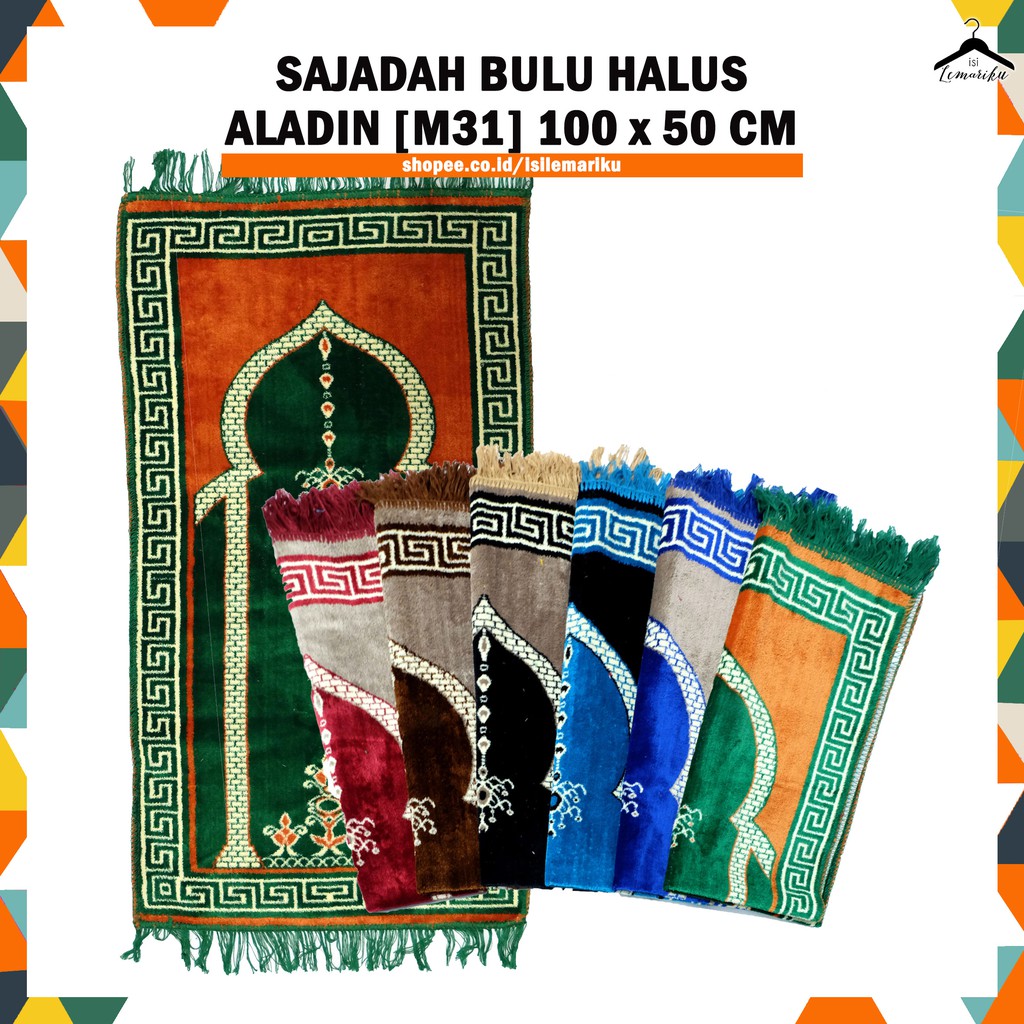 GROSIR / SABLON 50pcs Sajadah Bulu Beludru Halus Aladin 50x100cm