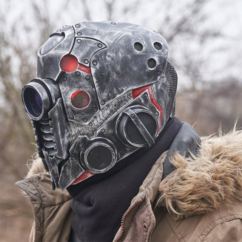 Helm Robot Bahan Lateks Gaya Retro Steampunk Untuk Perlengkapan Pesta Halloween