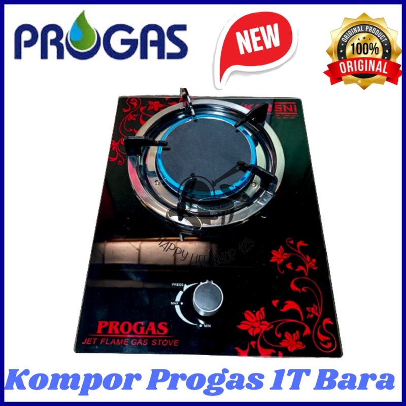 Kompor Kaca PROGAS 1 Tungku Bara / Kompor Gas 1 Tungku Bara INFRARED