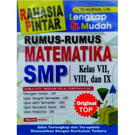 Rahasia Pintar Rumus Rumus Matematika Smp Mts Shopee Indonesia